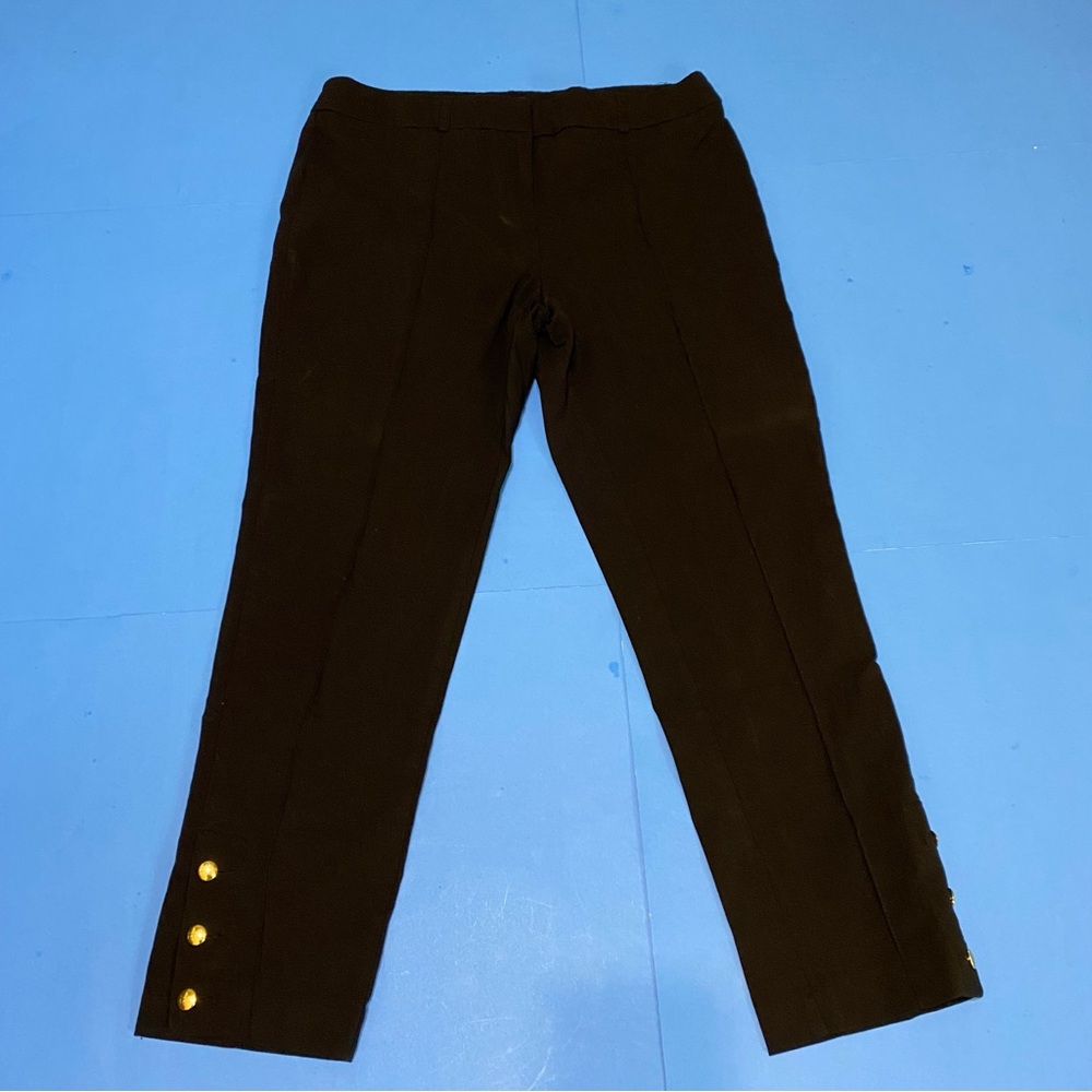 54. Women’s Black Pants with Gold Button Accents